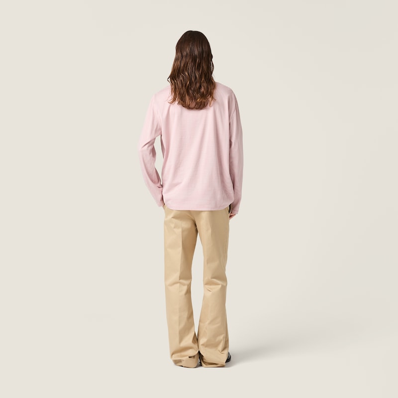 Long-sleeved cotton jersey T-shirt