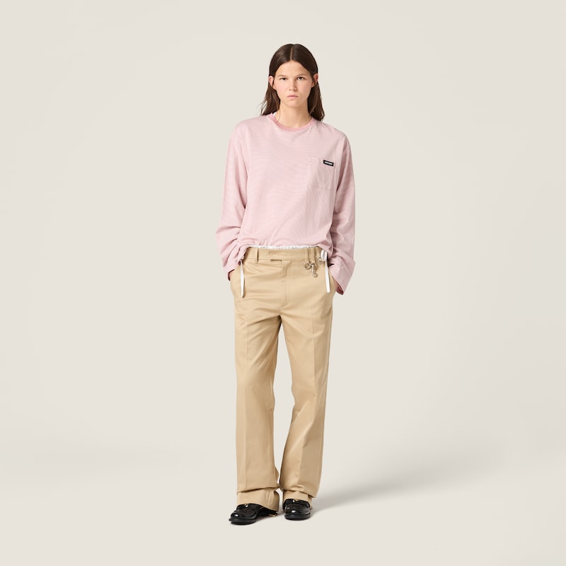 Long-sleeved cotton jersey T-shirt