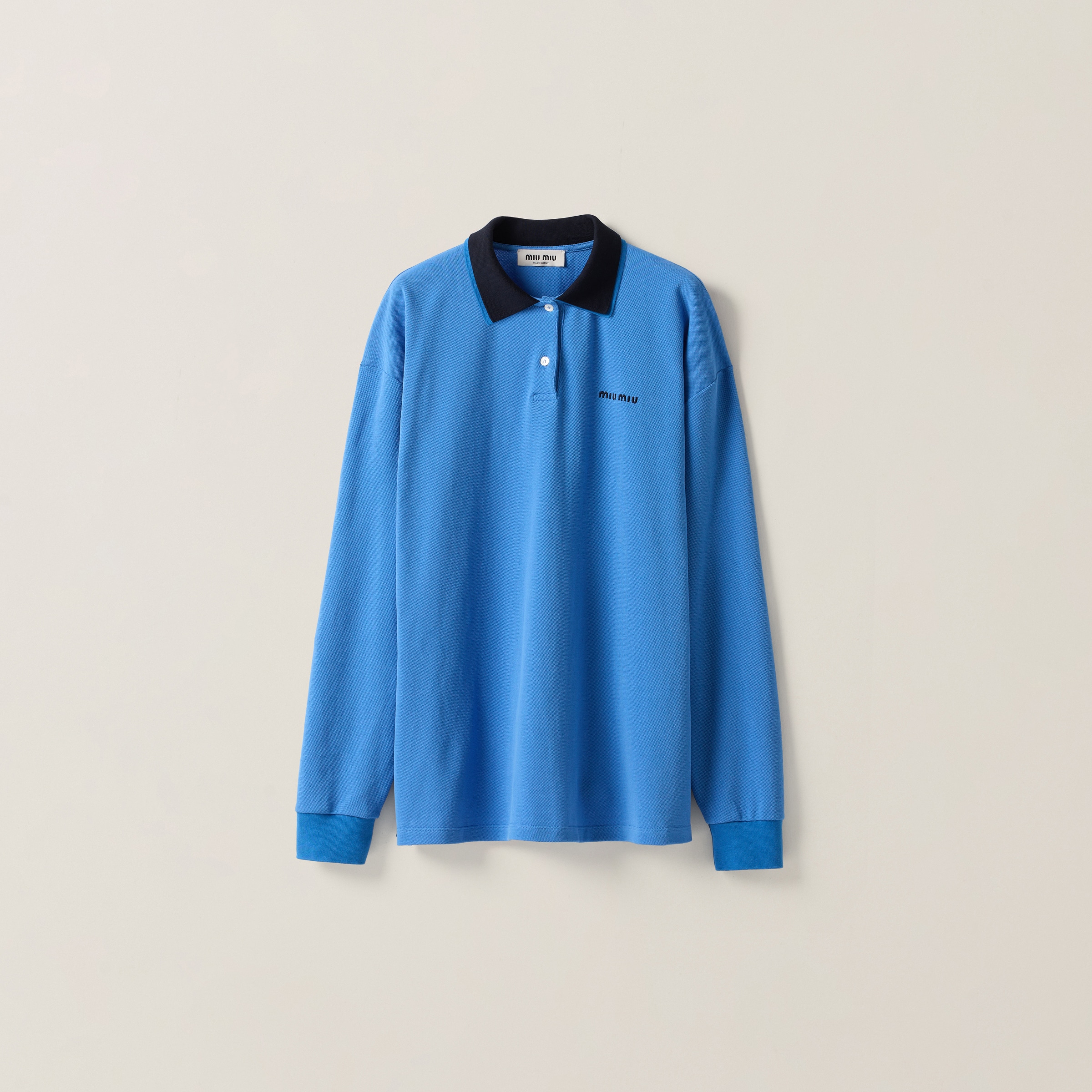 トップス MiuMiu Archive Sky Blue Polo Shirt MiuMiu Archive Sky Blue Polo Shirt