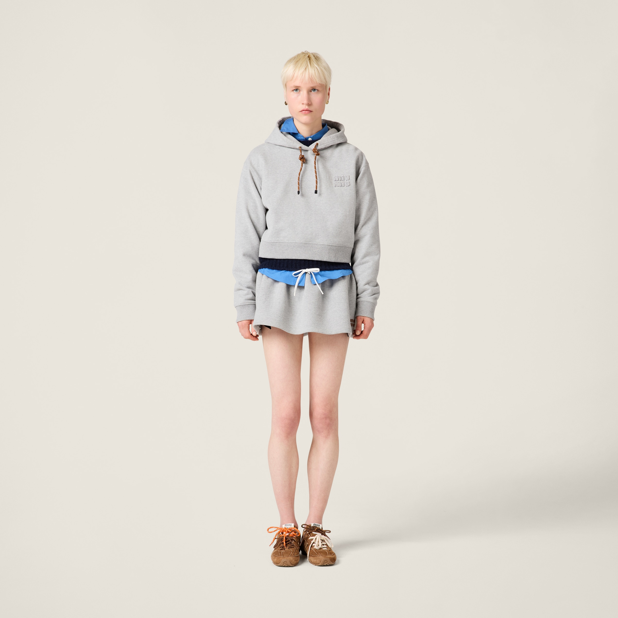 MIU MIU COTTON FLEECE SWEATSHIRT 