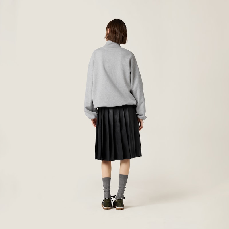 Cotton fleece zipper sweatshirt