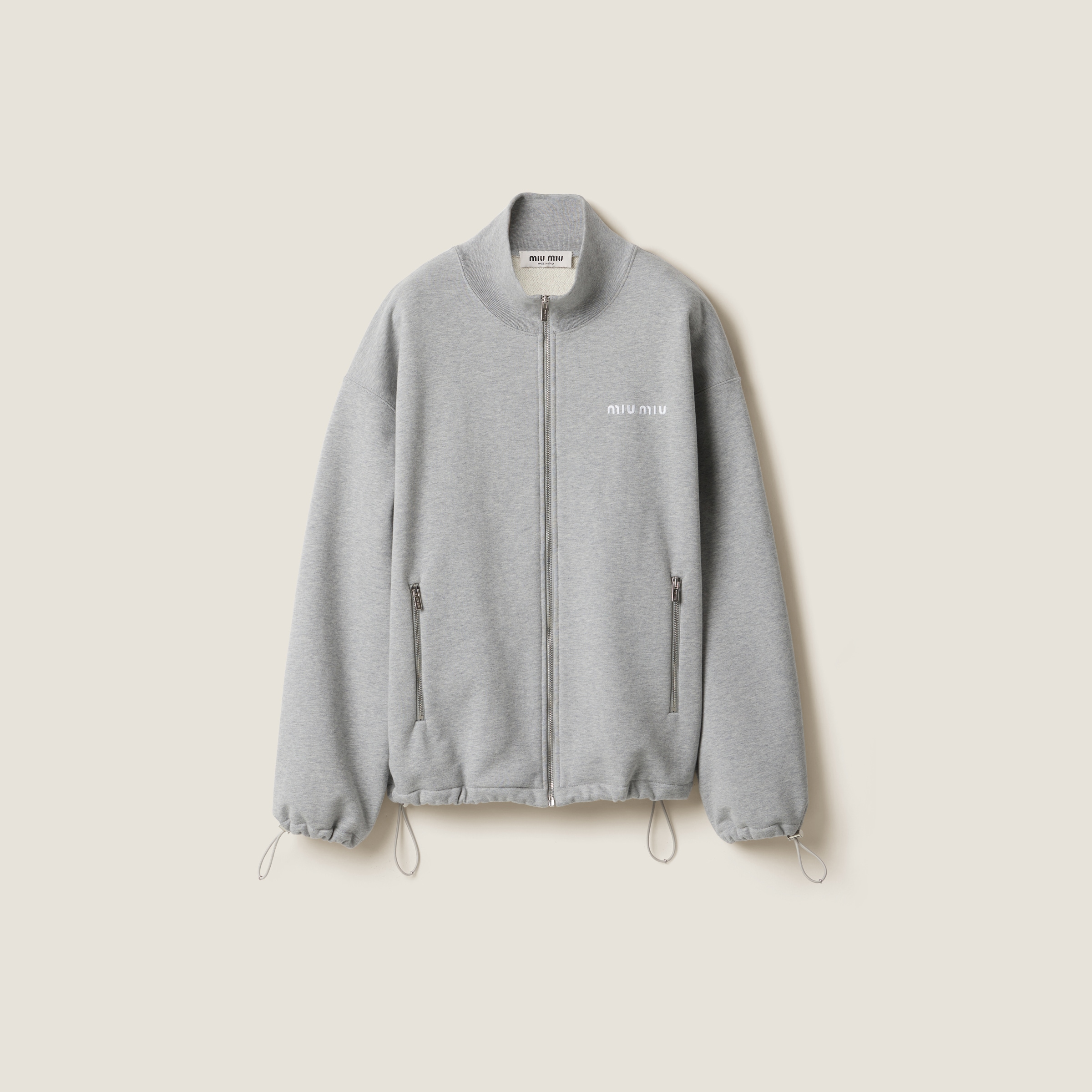 miu miu グレー ジップアップジャケット Miu Miu Zip Up Jacket - Grey | Editorialist