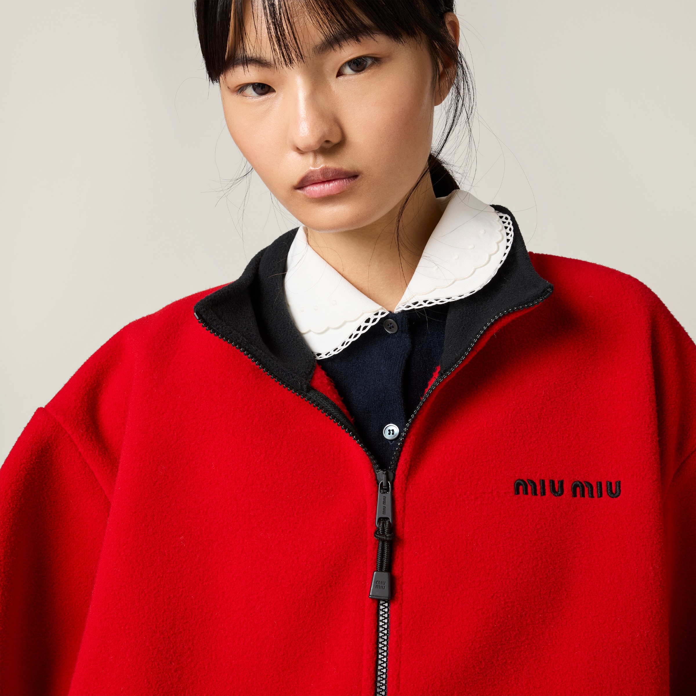 レッド フリース スウェットシャツ | Miu Miu - 日本
