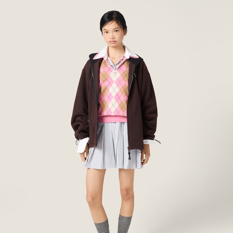 جاكيت صوف قطني ناعم بسحّاب