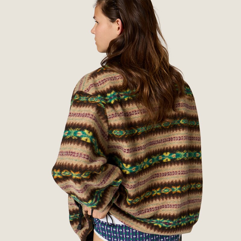 Cotton fleece zipper jacket