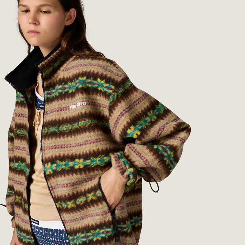 Cotton fleece zipper jacket