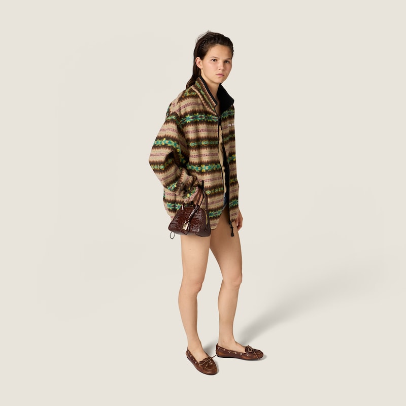 Cotton fleece zipper jacket