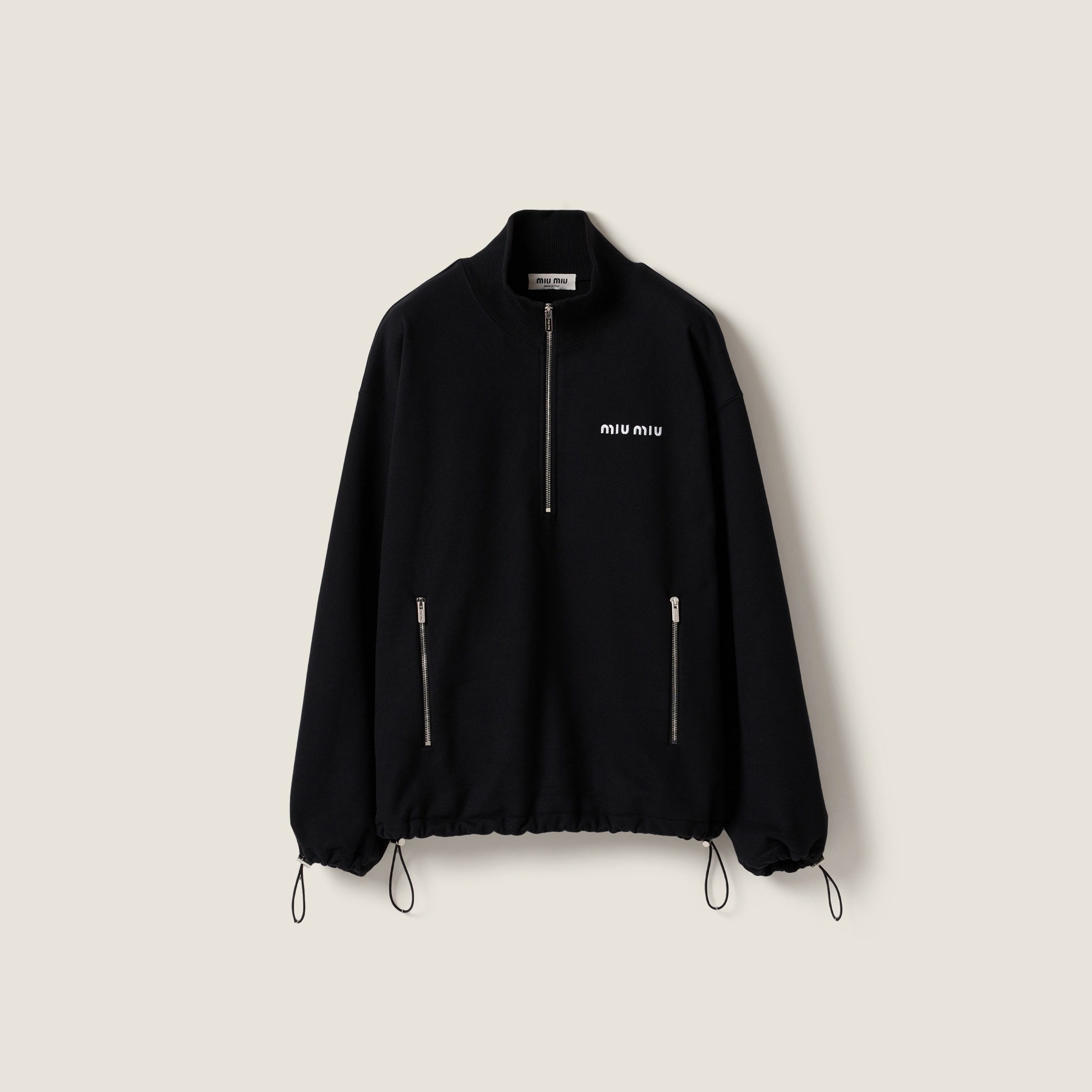 Miu Miu Cotton Fleece Zipper Sweatshirt