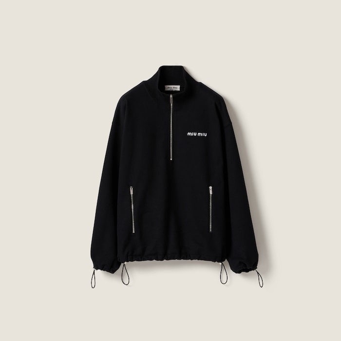 Miu Miu◆装飾Tシャツ コットン素材 エレガントなアイテム ミュウミュウ 17年 コットン Tシャツ XS レディース ブラック