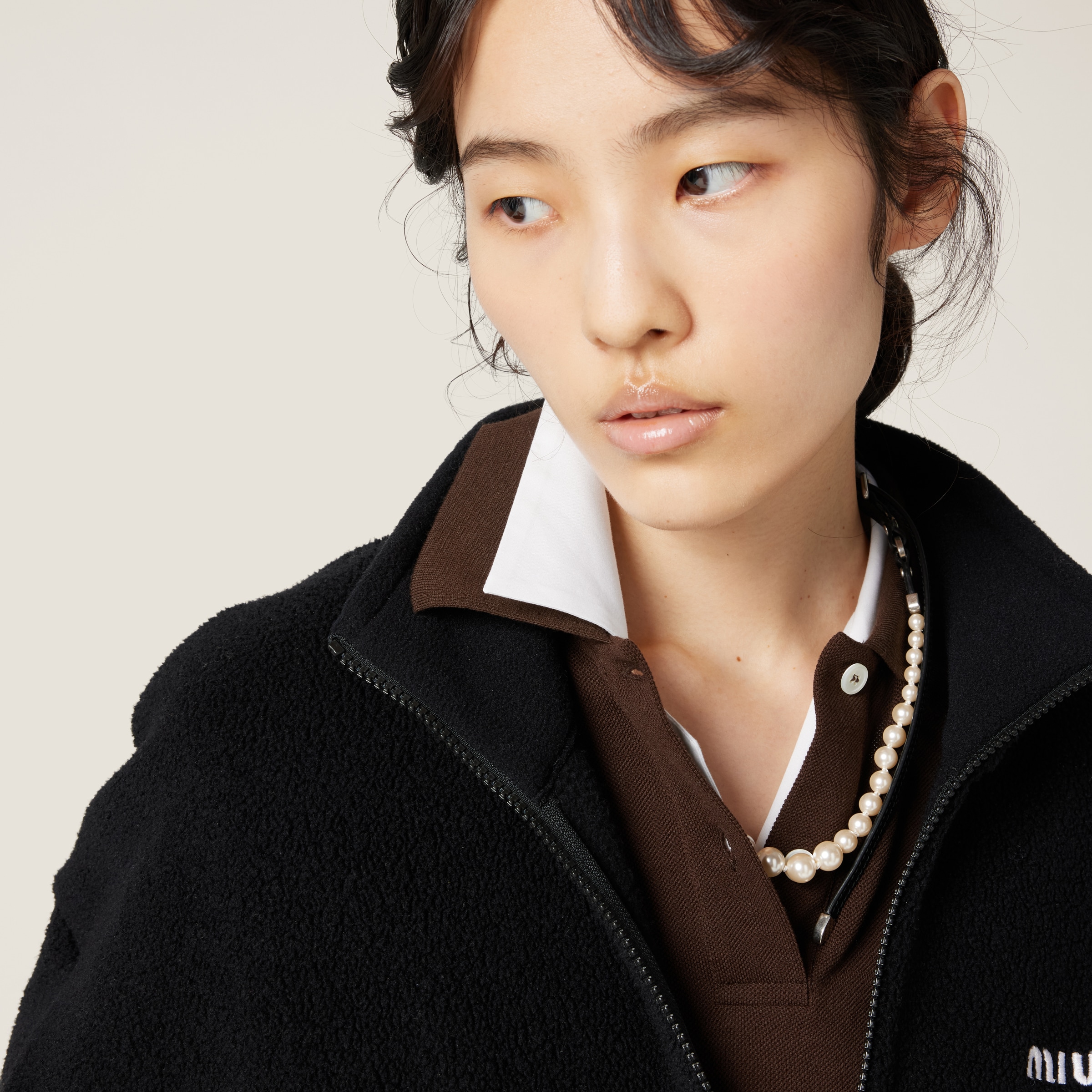 ブラック フリース スウェットシャツ | Miu Miu ブラック フリース スウェットシャツ | Miu Miu