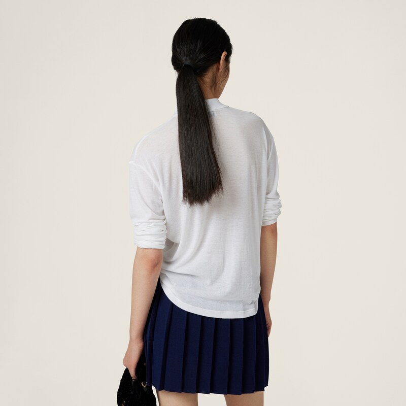 Ribbed jersey polo shirt