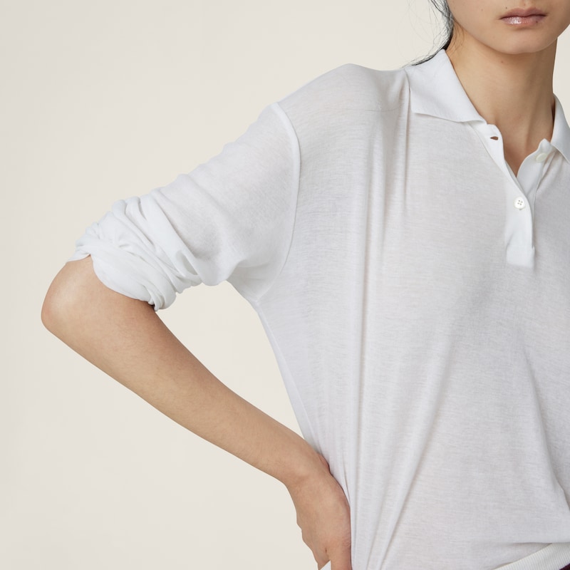 Ribbed jersey polo shirt