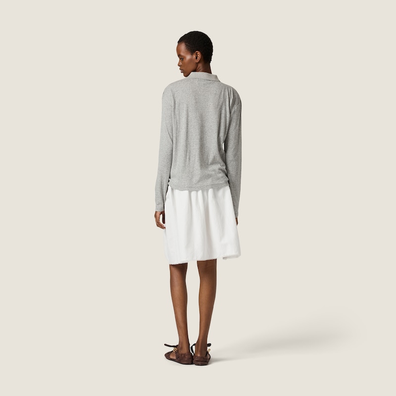 Ribbed jersey polo shirt
