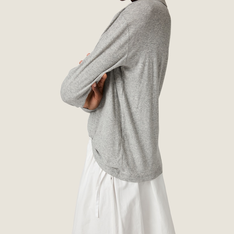 Ribbed jersey polo shirt