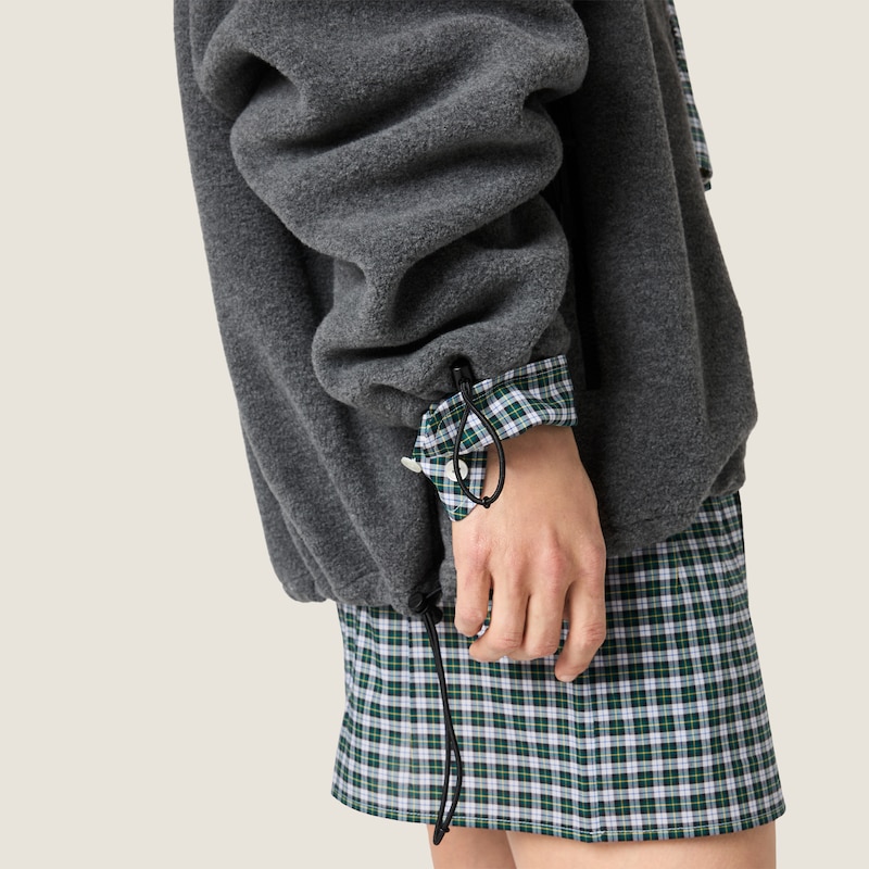플리스 지퍼 후디 재킷