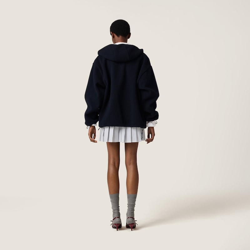 Cotton fleece zipper hoodie