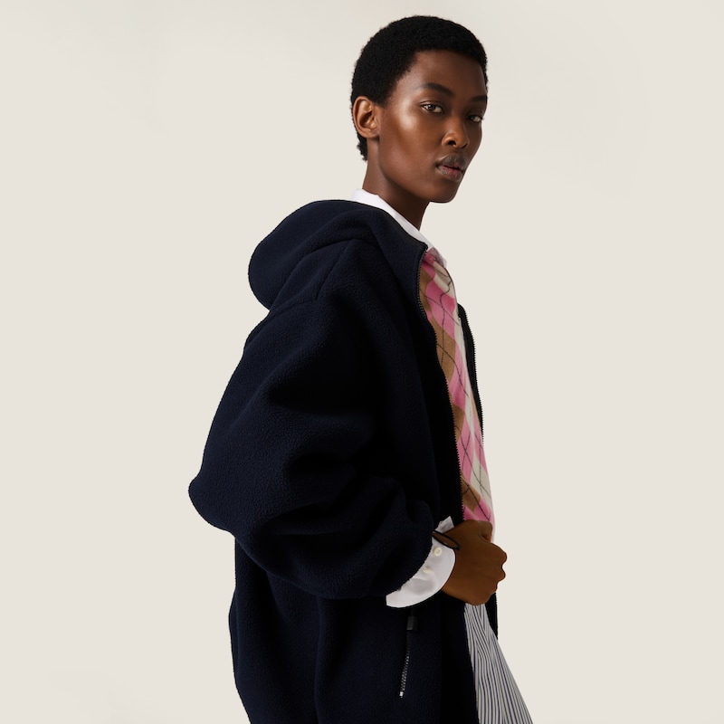 Cotton fleece zipper hoodie