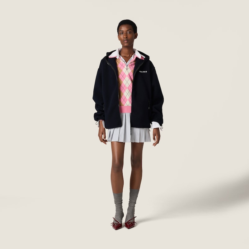 Cotton fleece zipper hoodie