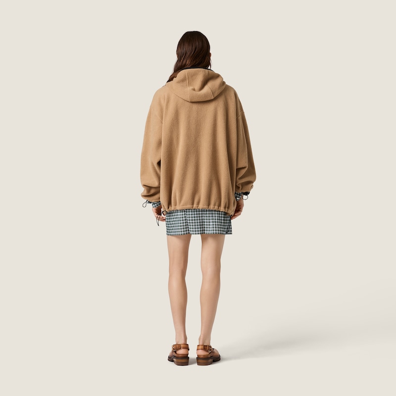Sudadera en felpa de algodón con capucha y cremallera