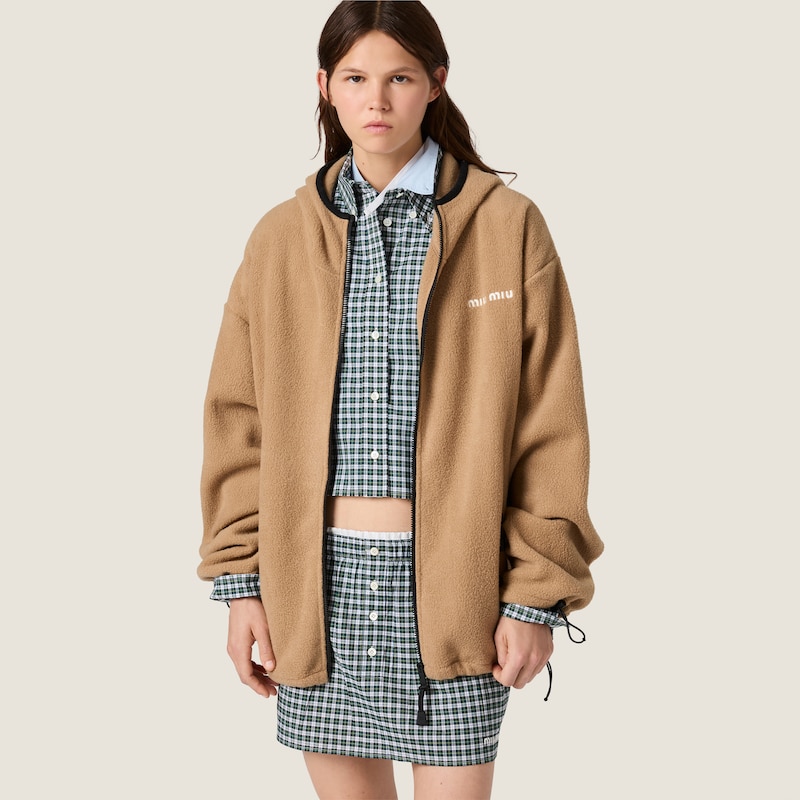 Sudadera en felpa de algodón con capucha y cremallera