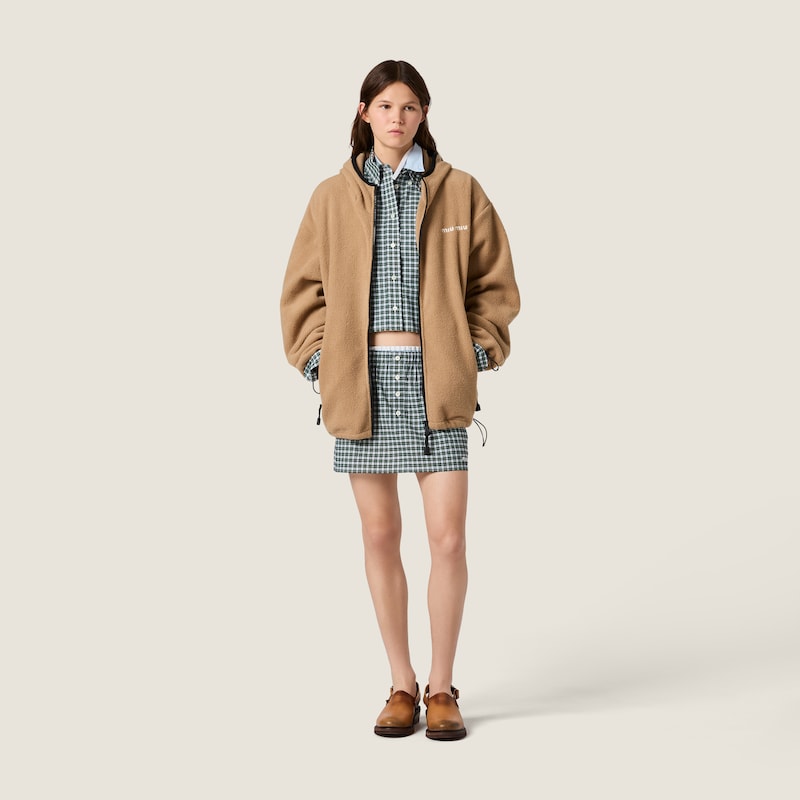 Sudadera en felpa de algodón con capucha y cremallera