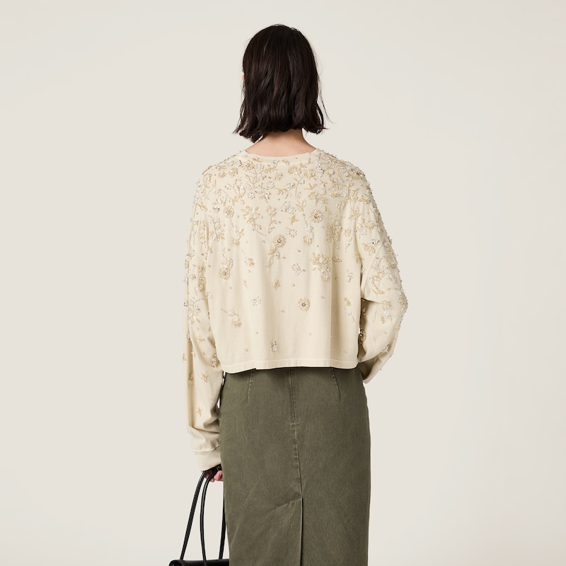 刺绣成衣染色平纹针织T恤