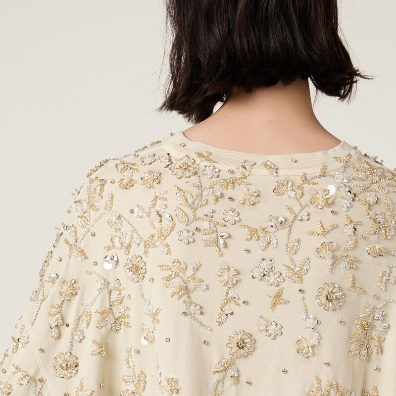 刺绣成衣染色平纹针织T恤