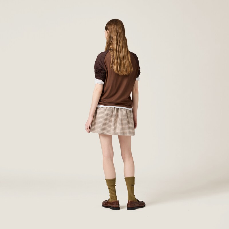 罗纹针织长袖T恤