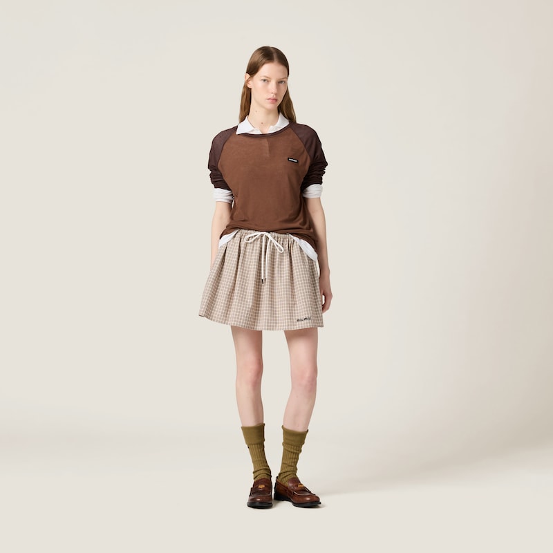 罗纹针织长袖T恤