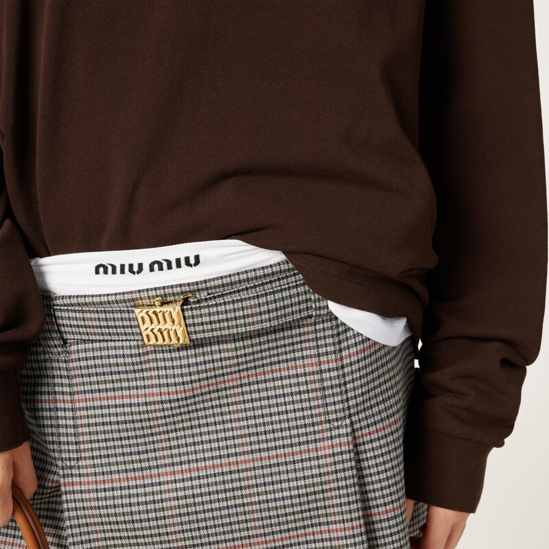 Piqué and jersey polo shirt