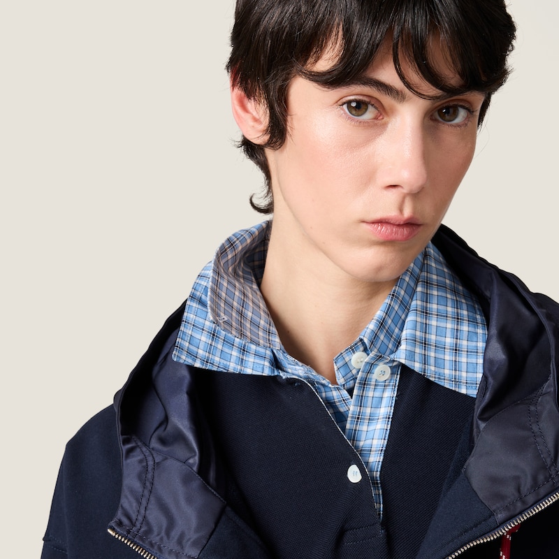 Sweat-shirt à capuche zippé en coton molletonné