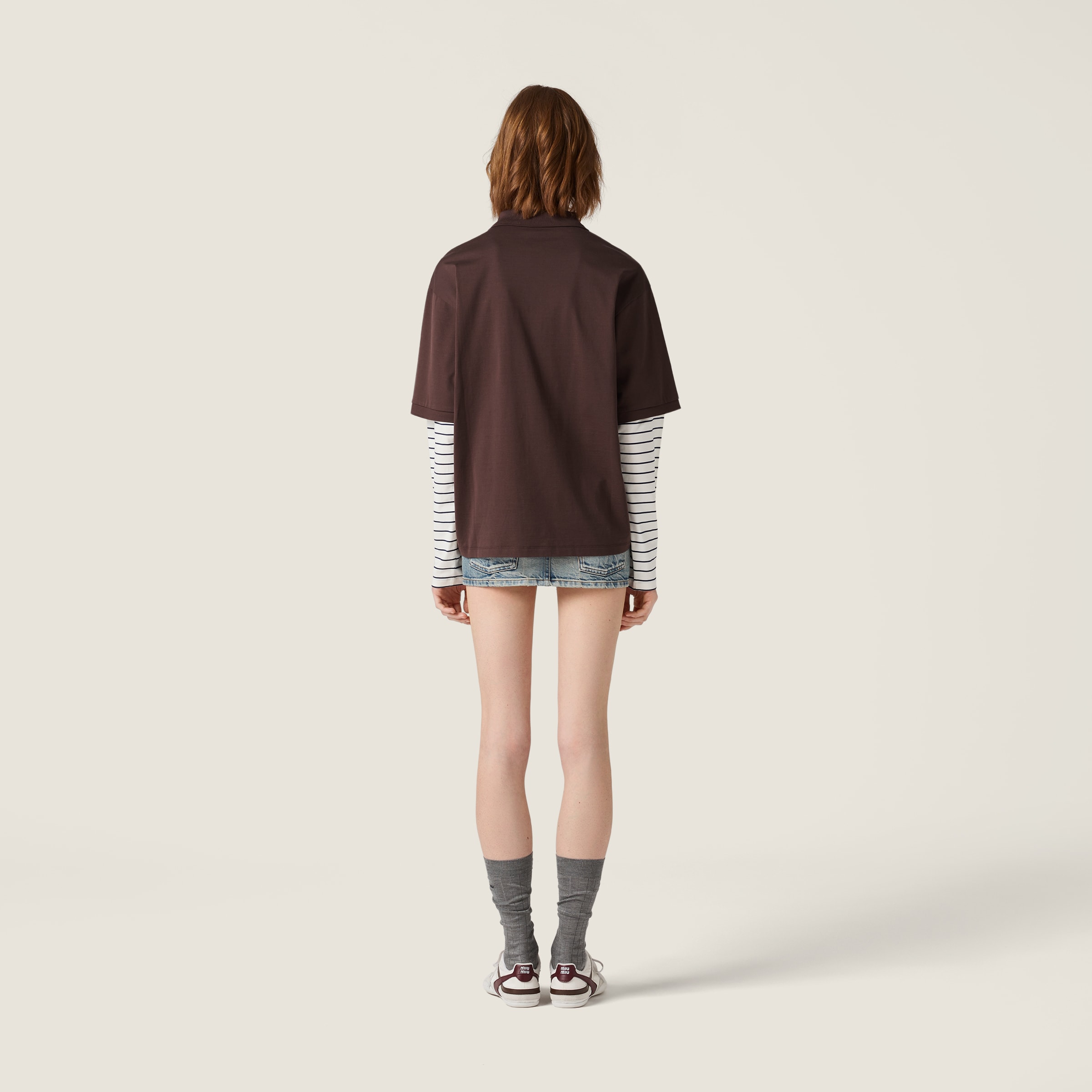 Miu Miu Jersey Polo Shirt In Multi