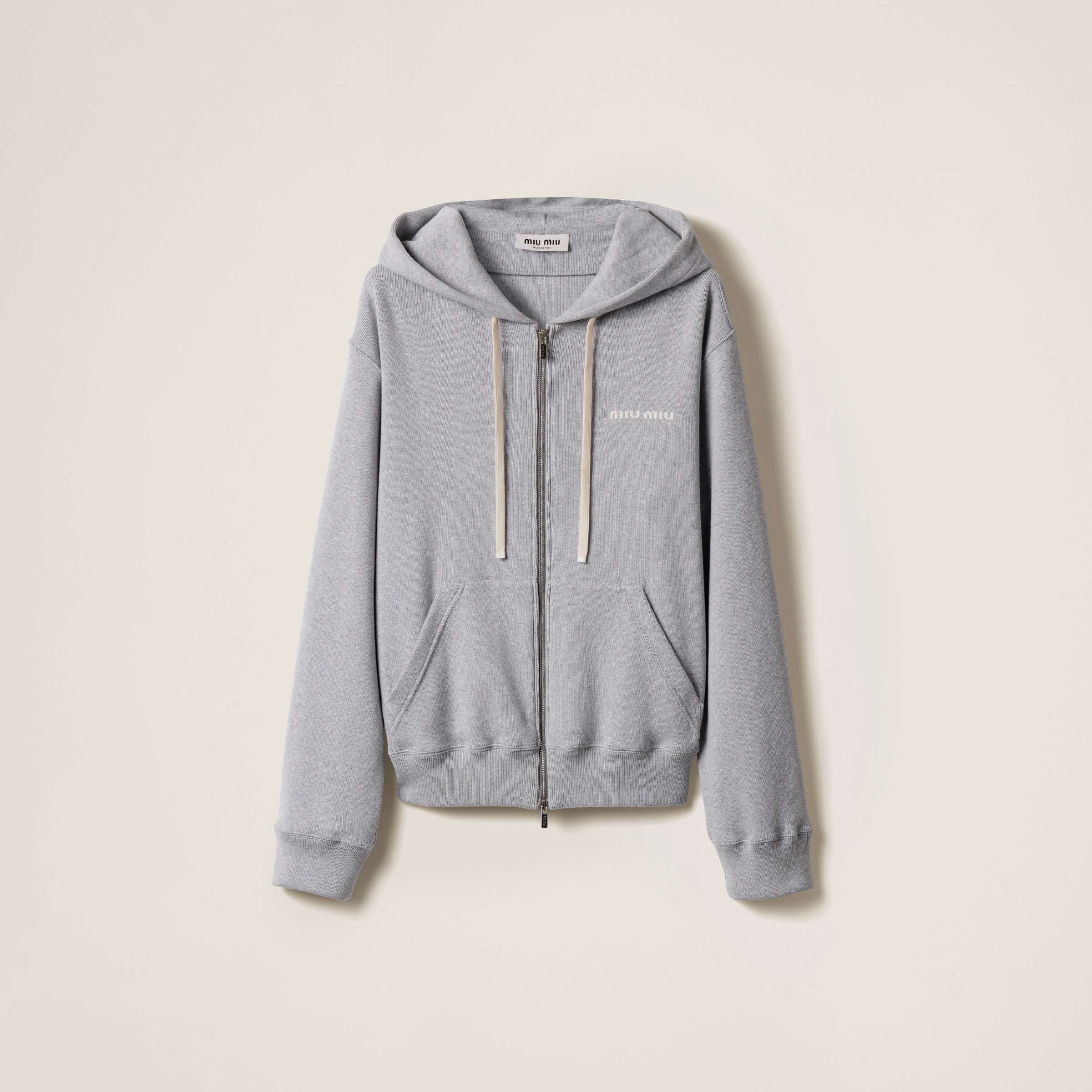 Miu Miu Cotton Fleece Zipper Hoodie