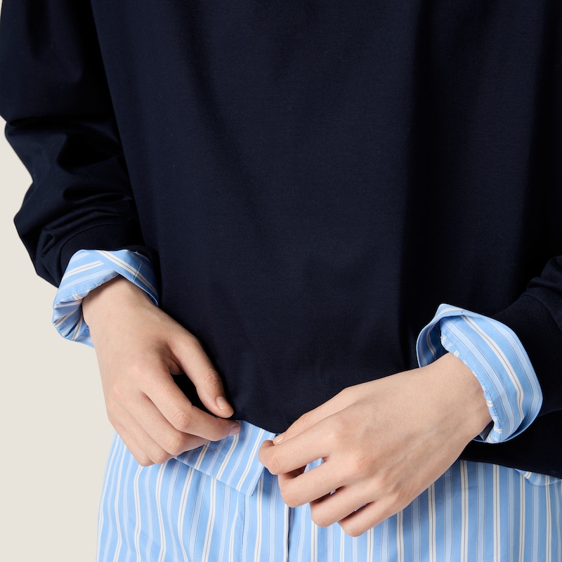 长袖平纹针织T恤