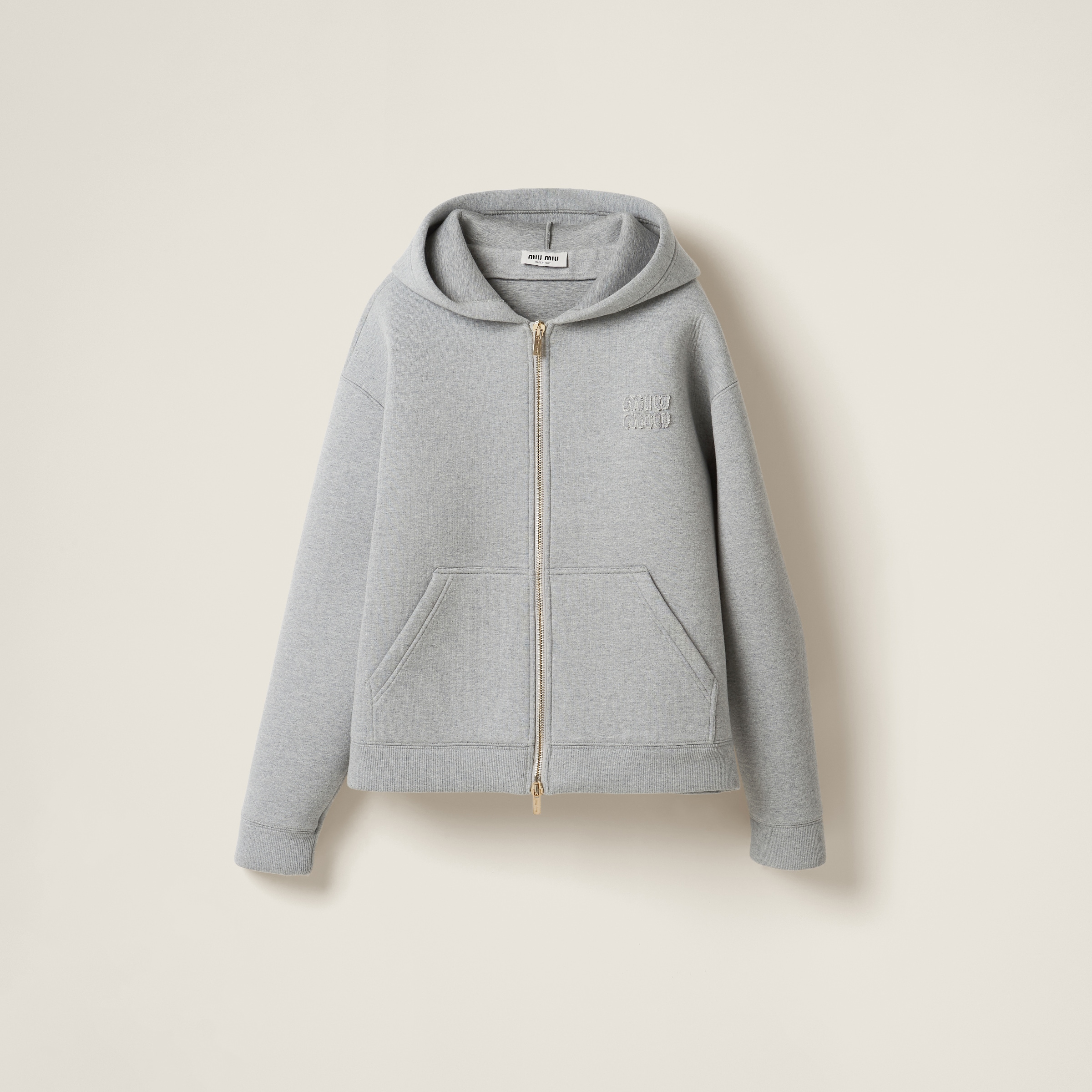 Embroidered cotton hoodie