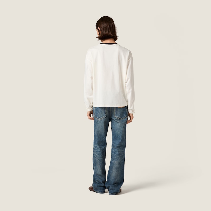 Cotton jersey T-shirt with embroidered logo
