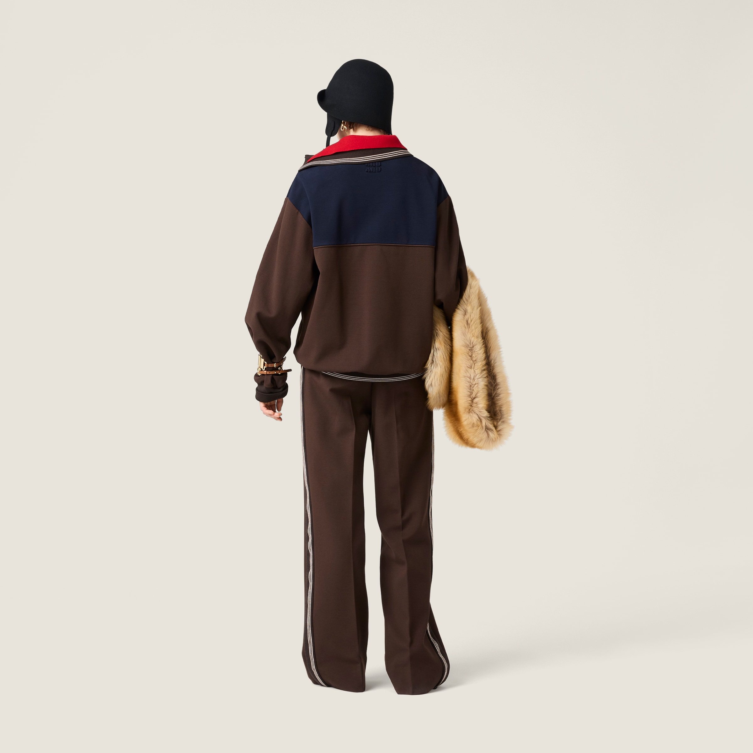 Miu Miu Oversized Two-tone Knit Sweater In Multi