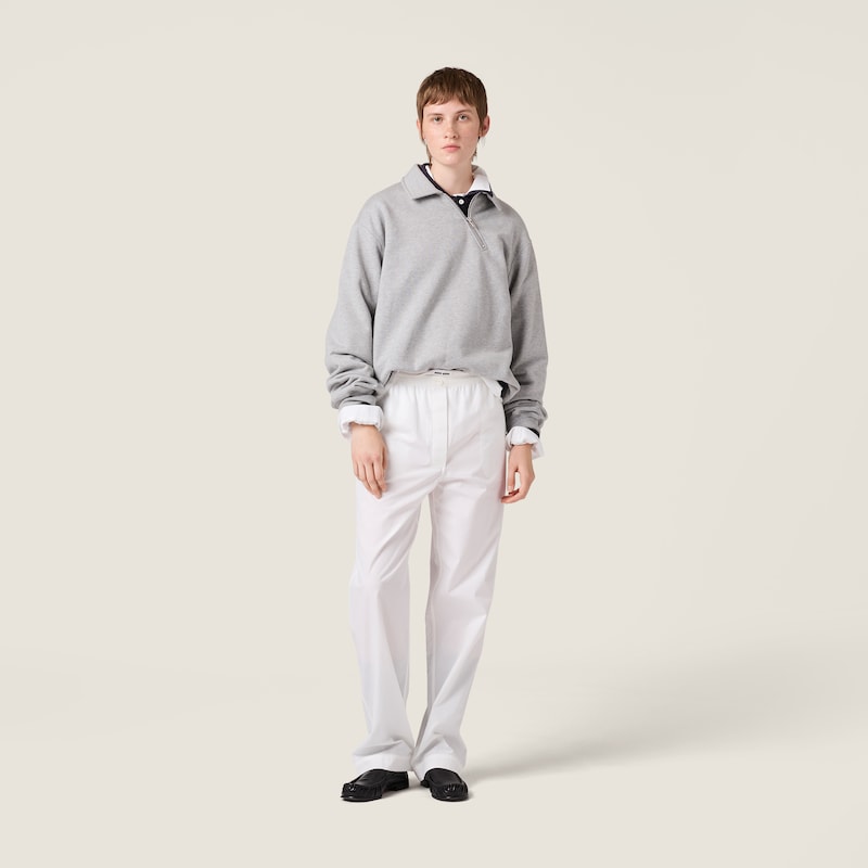 Zippered cotton fleece jacket