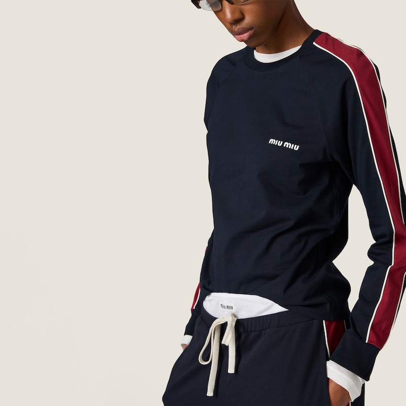 Camiseta de manga larga en punto de algodón