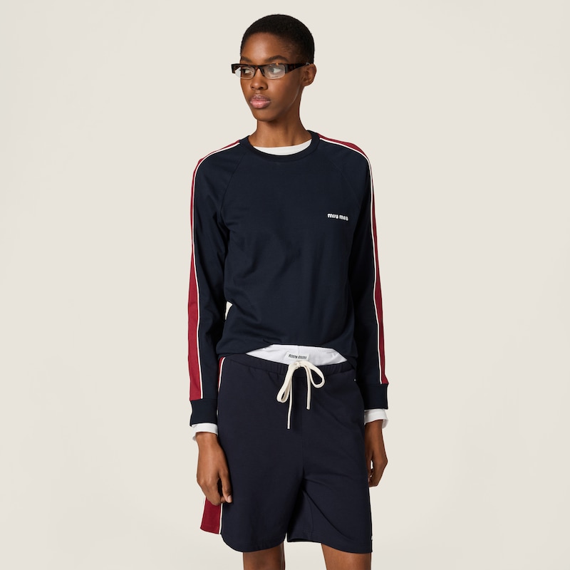 Camiseta de manga larga en punto de algodón