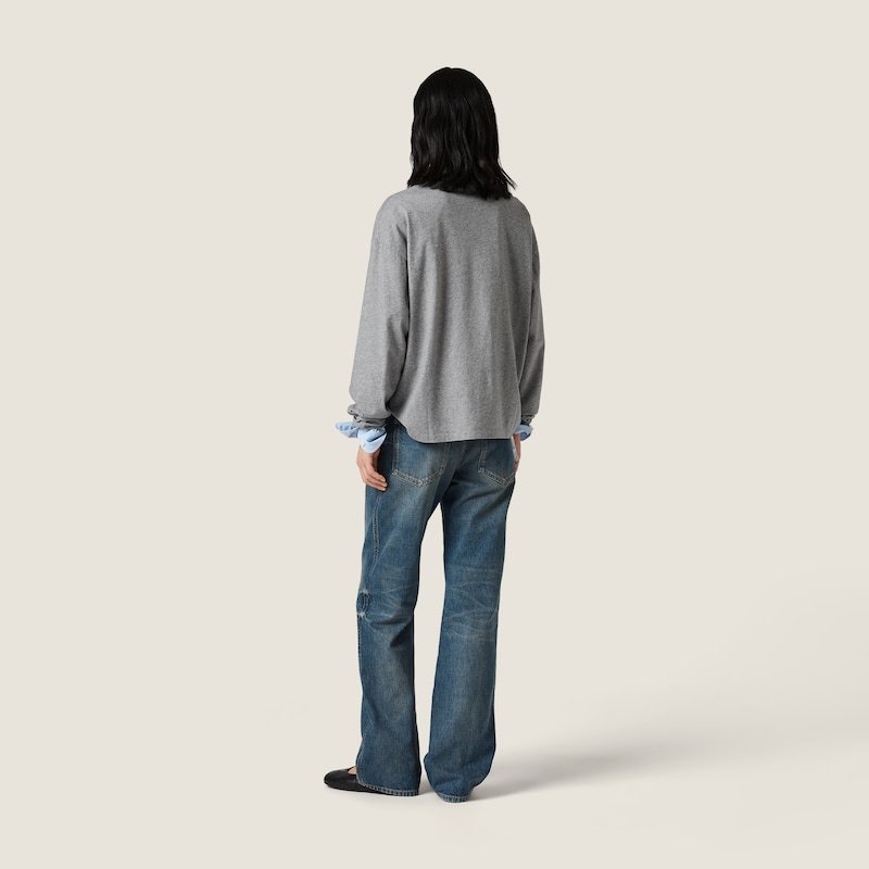 Long-sleeved cotton jersey T-shirt
