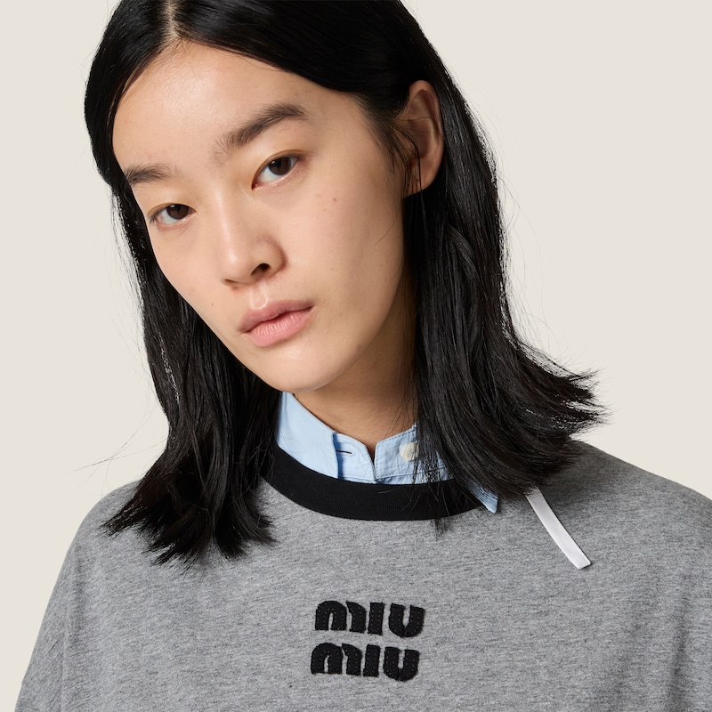 Long-sleeved cotton jersey T-shirt