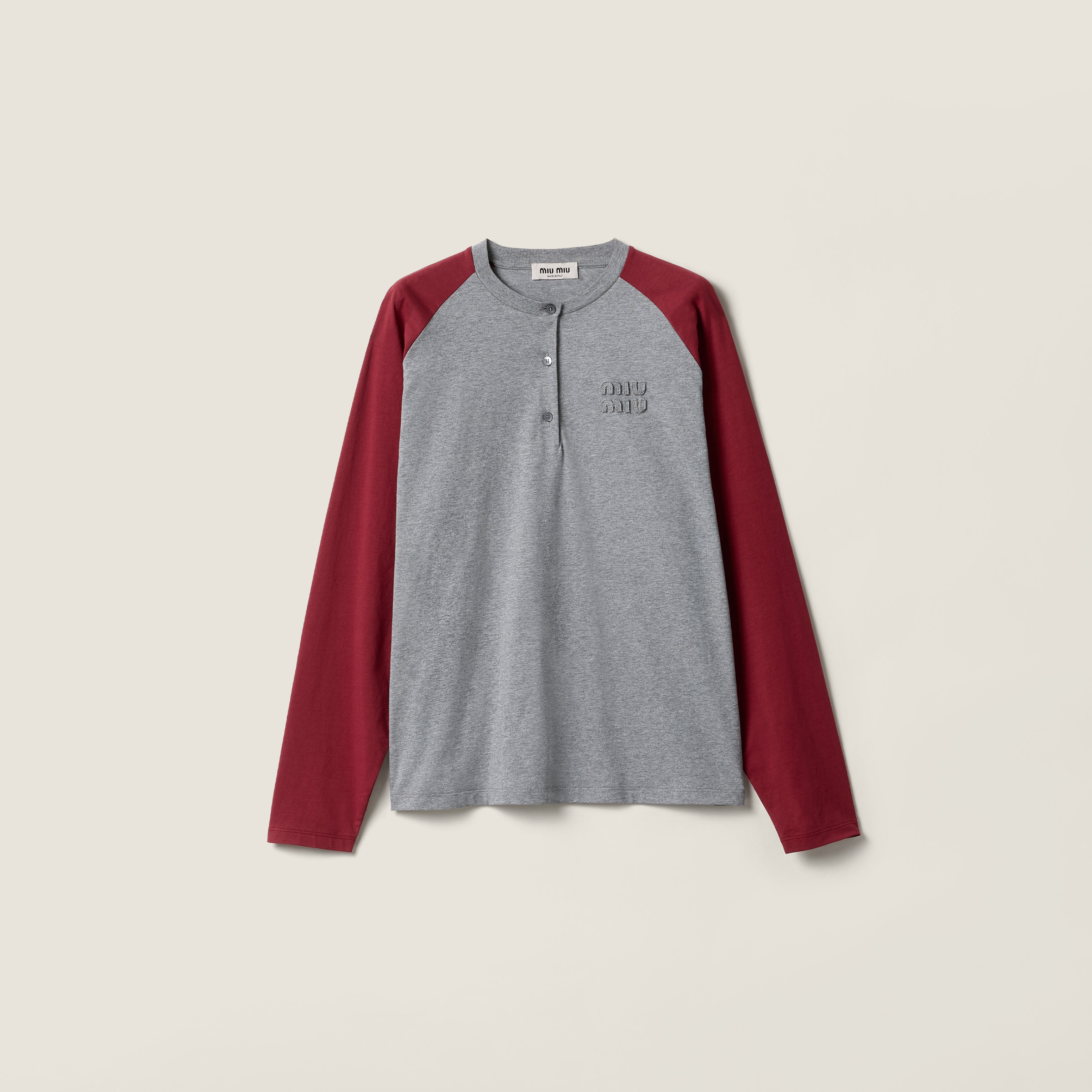 Cotton jersey Henley shirt