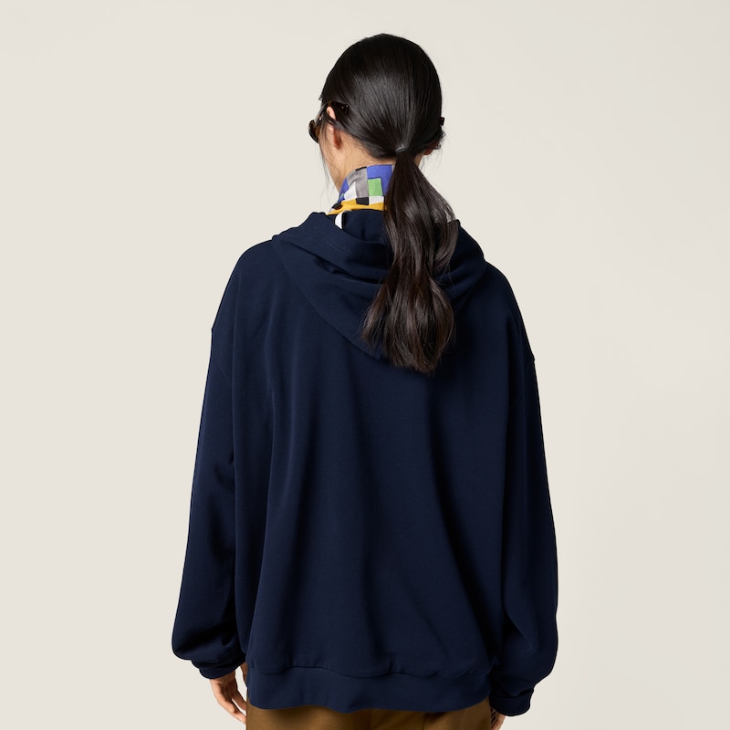 Piqué cotton hoodie
