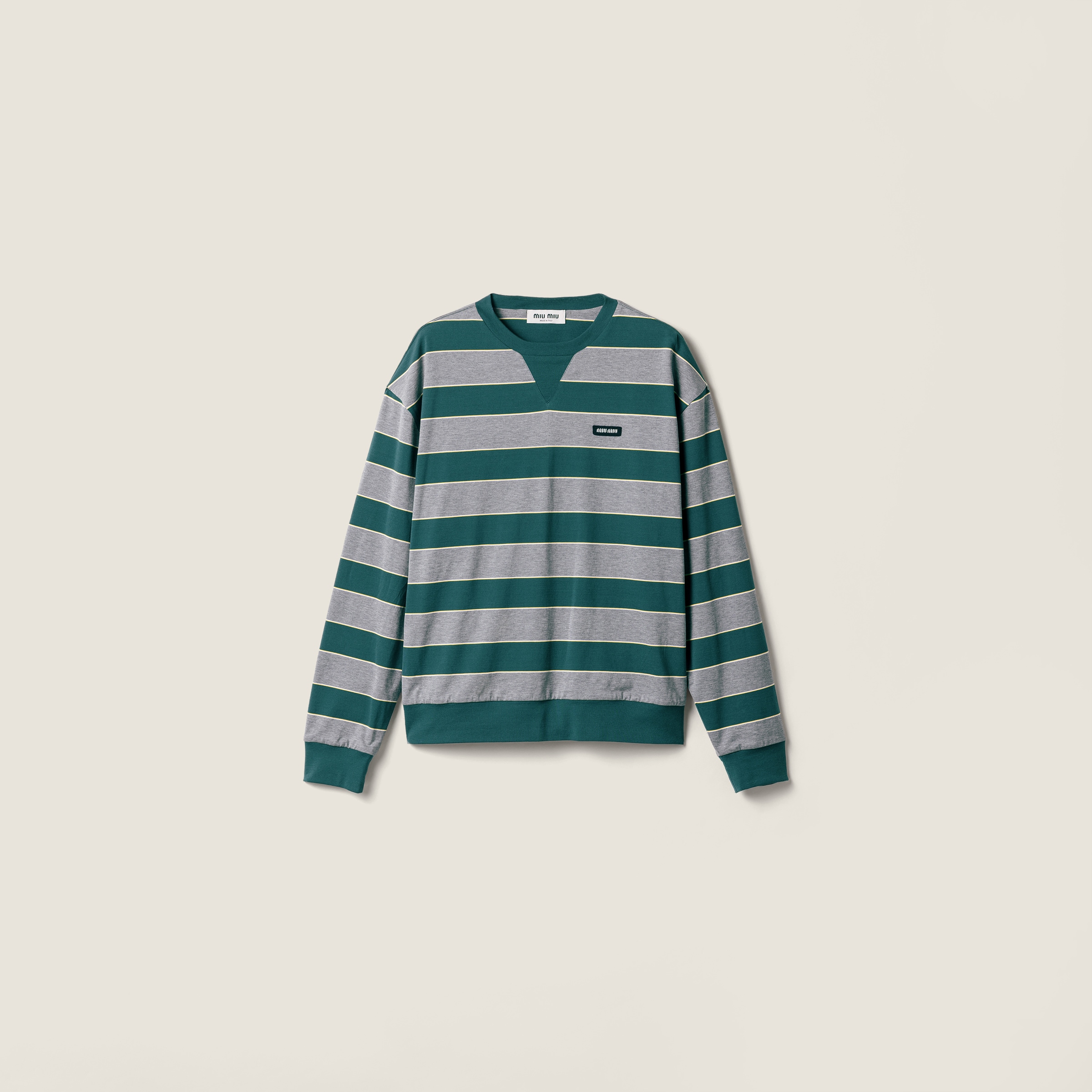 Striped jersey sweat shirt