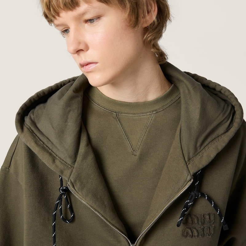 成衣染色连帽卫衣夹克