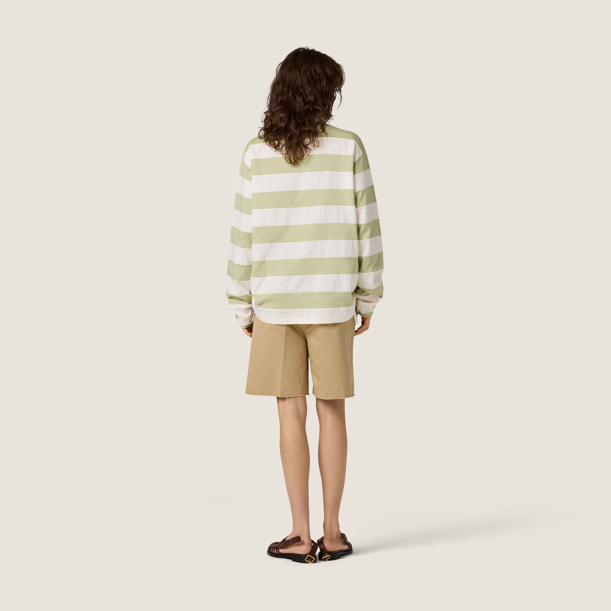 Striped jersey polo shirt - thumbnail 3