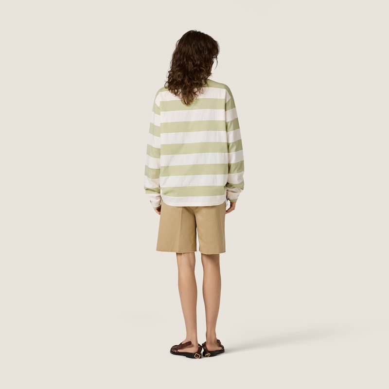 Striped jersey polo shirt