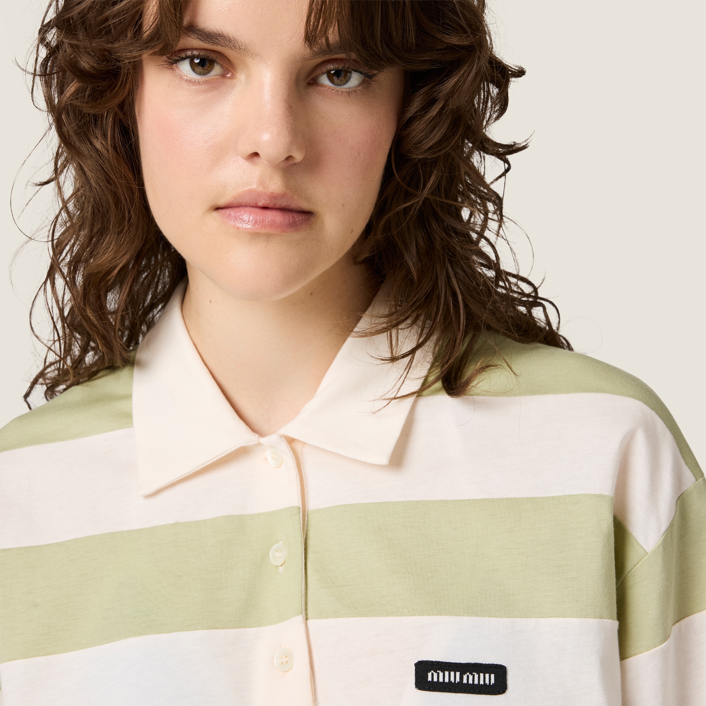 Striped jersey polo shirt - thumbnail 4