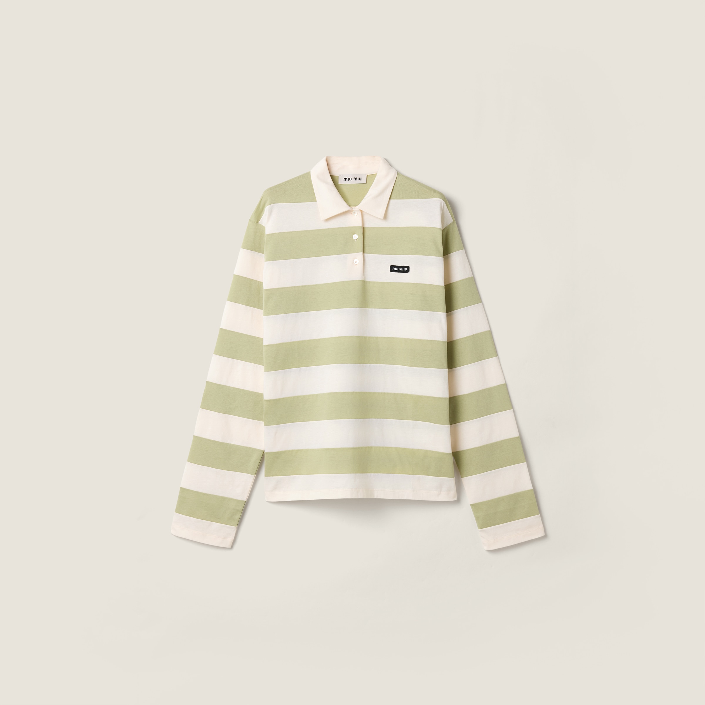 Striped jersey polo shirt from Miu Miu - $1,370